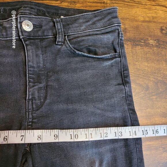 American Eagle Jeans 6 S Jegging Mid Rise Next Level Stretch Black Wash Denim - Picture 9 of 13